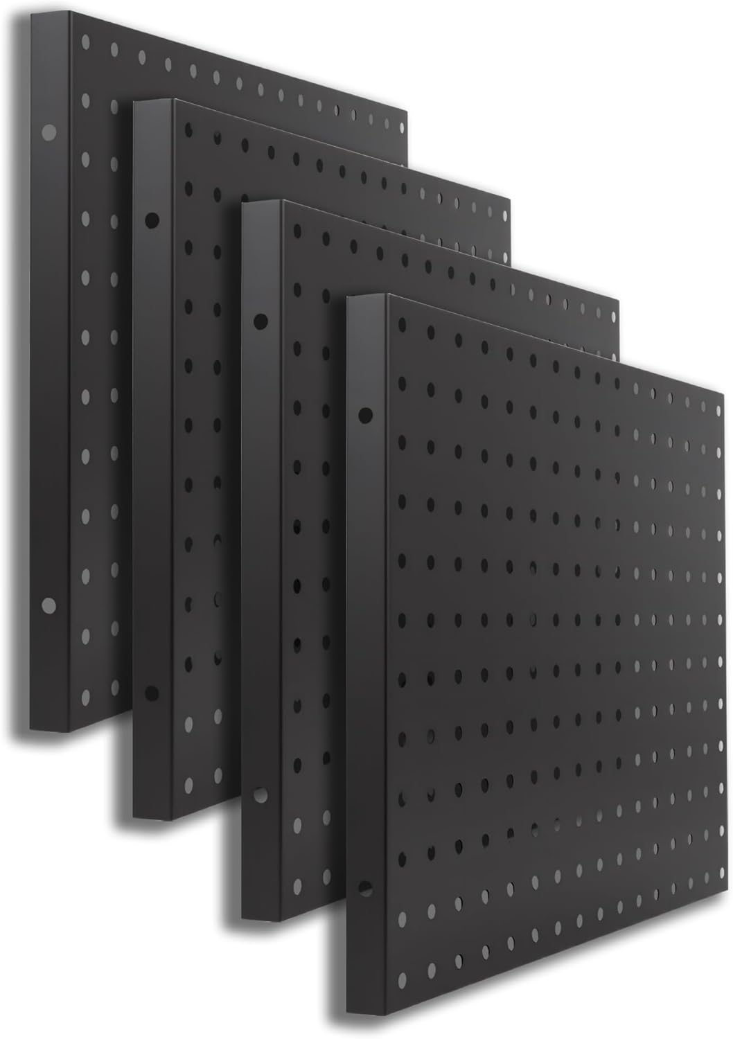 4PCS Heavy Duty Metal Pegboard Panels, 12x12 Inch Pegboard Wall Organizer for More Storage Space