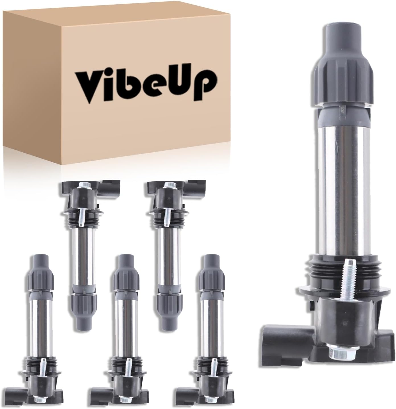 VibeUp 10433 Coil Packs Compatible With Buick Enclave GMC Acadia Terrain Cadillac CTS SRX XTS Chevy Traverse Malibu Impala Equinox 2010 2012-2016 | #Replaces UF569(Set of 6)