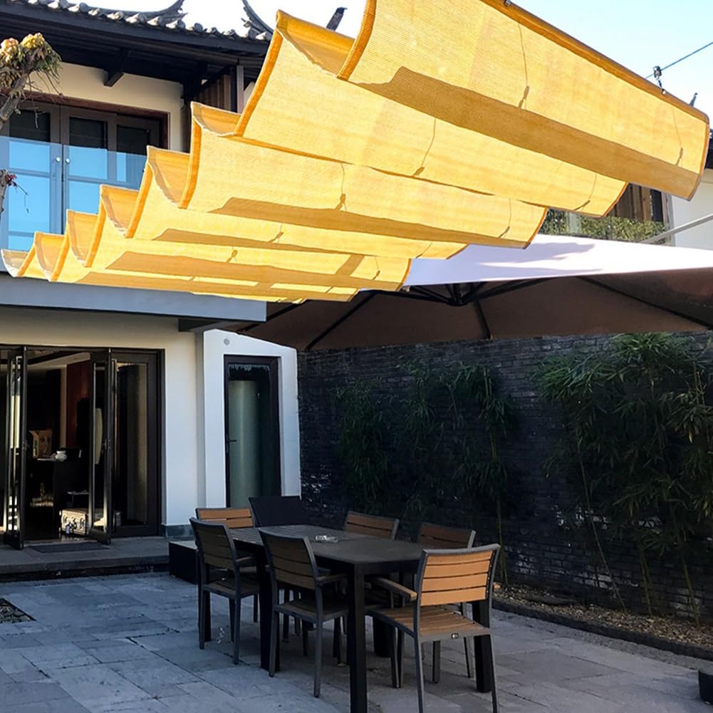 Ausziehbares Sonnensegel für Terrasse, Hof und Garten, UV-Schutz, mit Montageset, verstellbares Wellen-Design für ultimativen Sonnenschutz