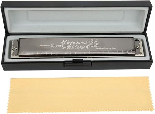 Miniatura 3 de Key of G - Órgano de boca de armónica diatónica de 24 agujeros con estuche para estudiantes adultos principiantes (llave G negra)