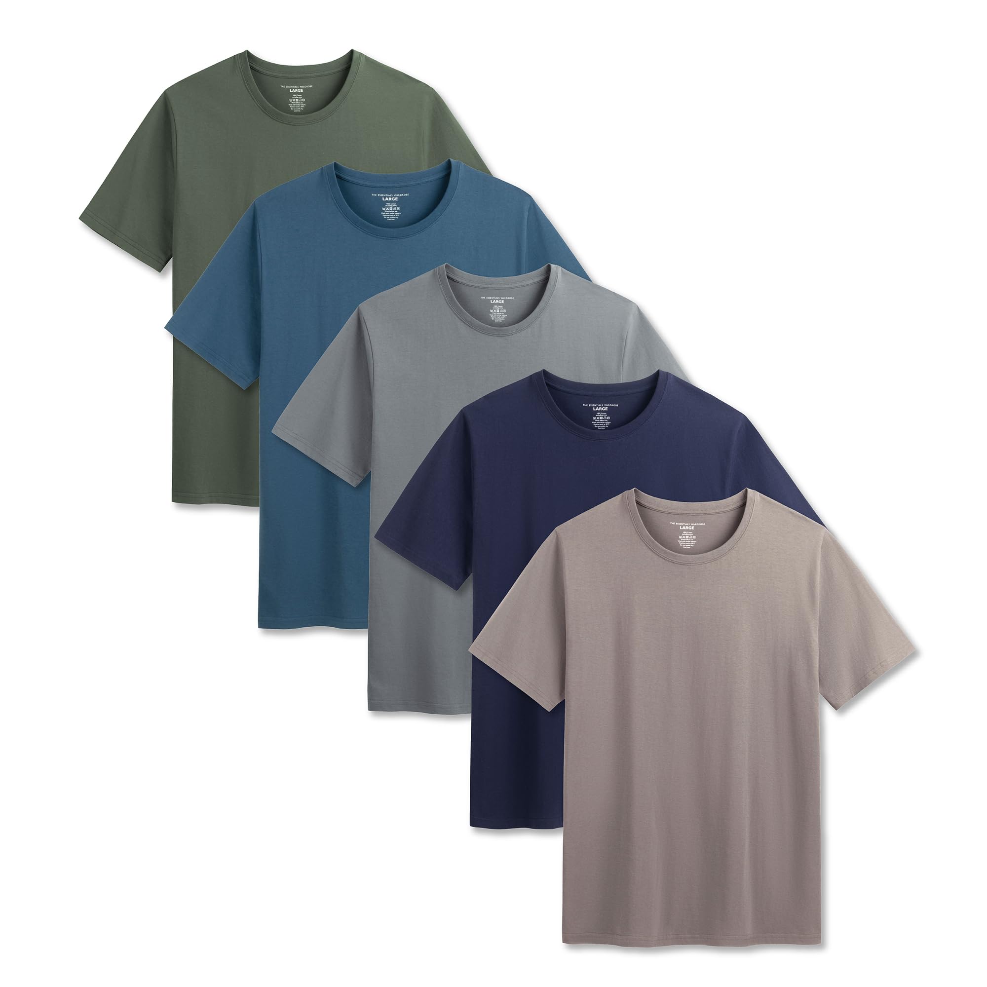 The Essentials Wardrobe Mens TEW 5 Pack T- Shirt - Mids - Small