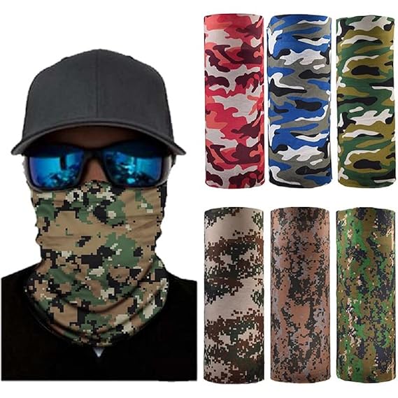 Primebox 3pcs Outdoor Breathable Headscarves for Riding High Elastic Headband with UV Resistance Headwrap for Men and Women Cooling Long Neck Gaiter Headwear Mask