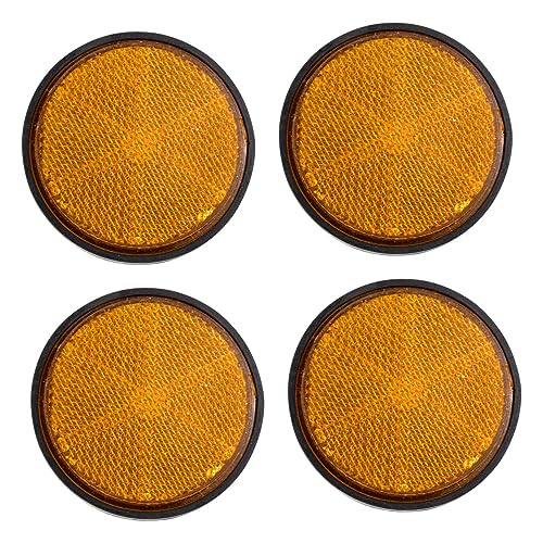 Abaodam Universal Bike Reflectors 4 Pcs Plastic Round Reflectors Red Rear Front for Enhanced Visibility