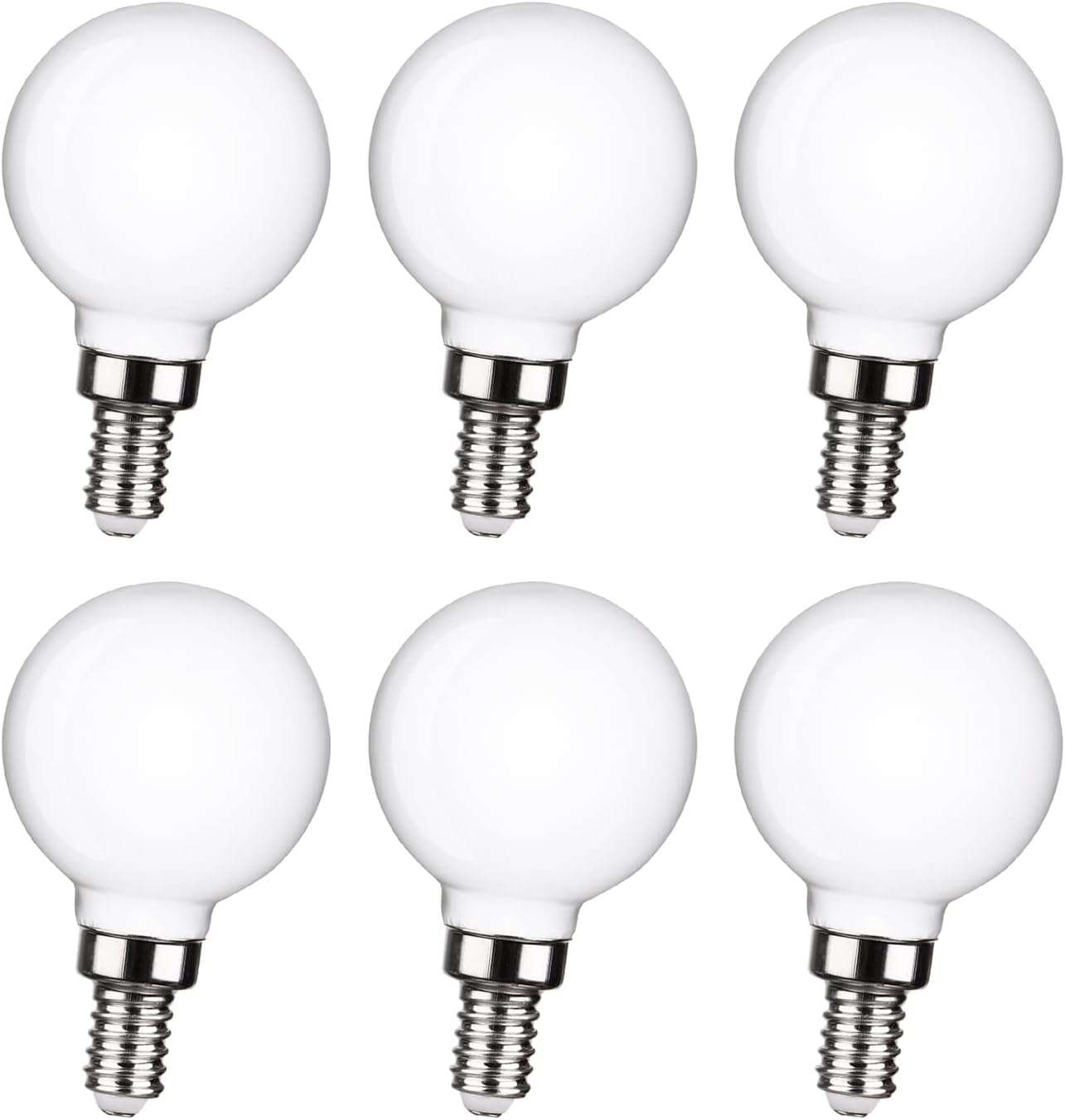 6 Pack G16.5 LED Ceiling Fan Light Bulbs, Dimmable LED Candelabra Bulb