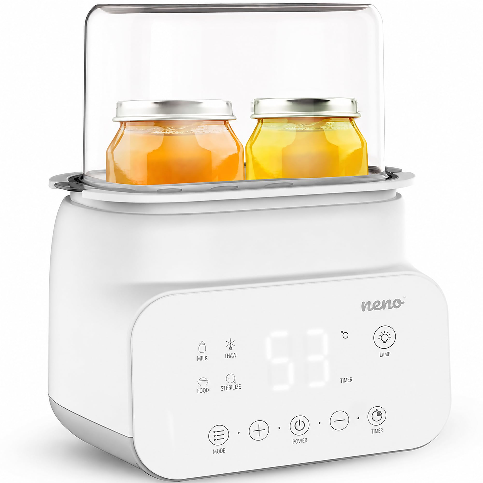 Neno VITA, Chauffe-Biberon Bébé et Stérilisateur pour Biberons, Chauffe Lait Bébé 5-en-1: Stérilisation, Chauffage du Lait et des Repas, Décongélation, Maintien au Chaud, 4 Modes de Fonctionnement