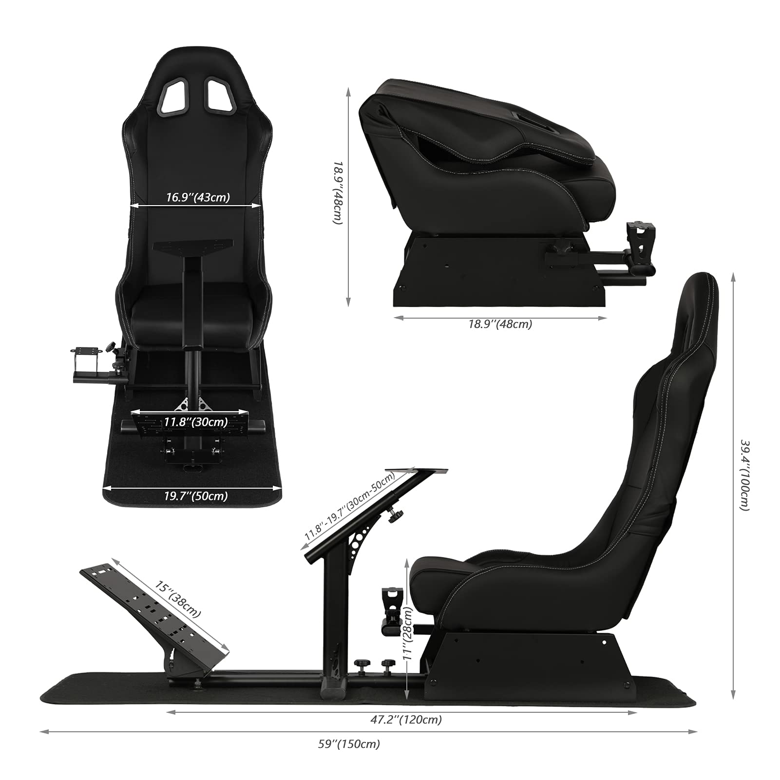 Buy Universal Cockpit Driving Seat Consoles Folding Racing Seat Gaming