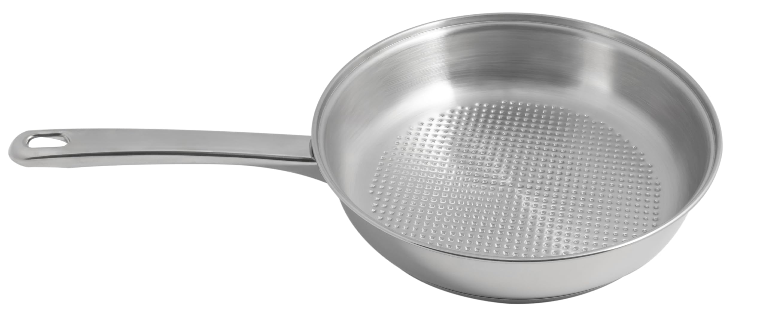 Artame ART91920 NORDICO, koekenpan 20 cm, drievoudige bodem, hittebestendige handgreep, honingraatbodem, anti-aanbaklaag, voor alle warmtebronnen, inclusief inductie, roestvrij staal