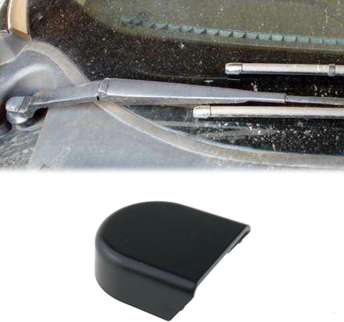 Car Front Windshield Wiper Arm Nut Cap Cover Compatible for Ford Escape Fusion Kuga Taurus for Lincoln MKS MKX MKZ 2013 2014 2015 2016 2017 2018 2019 8G1Z17C526A 8G1Z-17C526-A (Black Front)