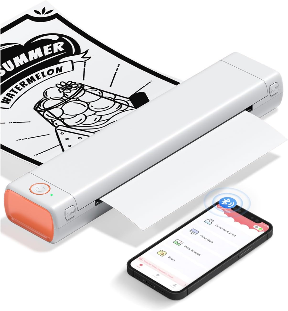 Phomemo Portable Printers Wireless for Travel, Thermal Tattoo Stencil Printer for Office, Home, Business, M08F-A4 Bluetooth Inkless Printer for A4 Size, Compatible with Smartphone & Laptop