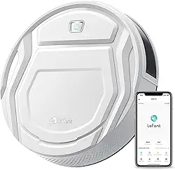 Aspirador Robô, 1800Pa Aspiração forte, Slim, Silencioso, Automático Auto-carregante Aspirador Robótico, Wi-Fi/App/Alexa/Remote Control,Ideal para Pêlos de Animais de Estimação Piso duro e baixa pilha Carpet（Lefant M210 ）