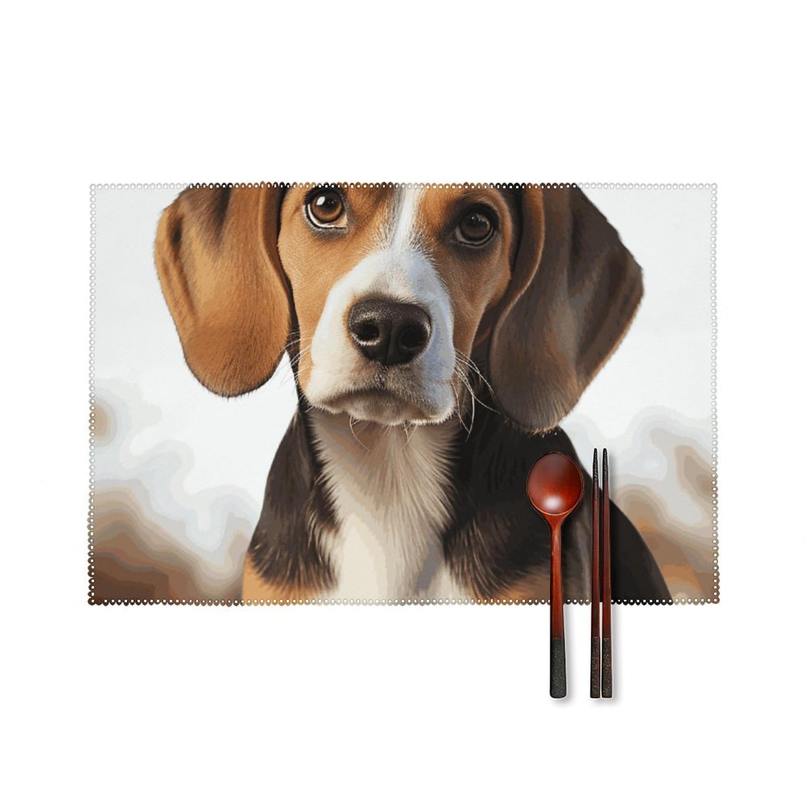 Sets de table résistants à la chaleur lot de 6 motif beagle infroissables