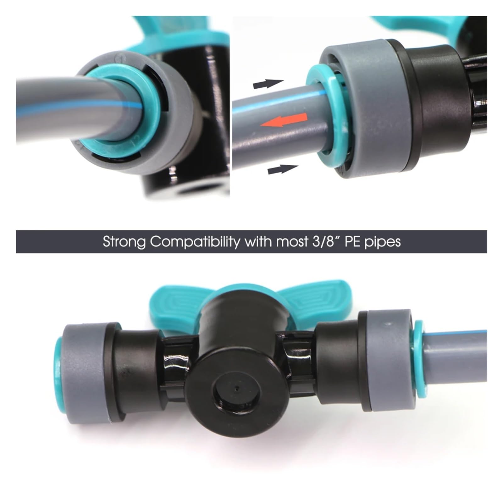 OD-12MM PE PU złączki do rur Quick Push złącza do wody ogrodowej 3/8 ''złączka do węża Adapter zawór kranowy trójnik prosty kolanka(H x5)