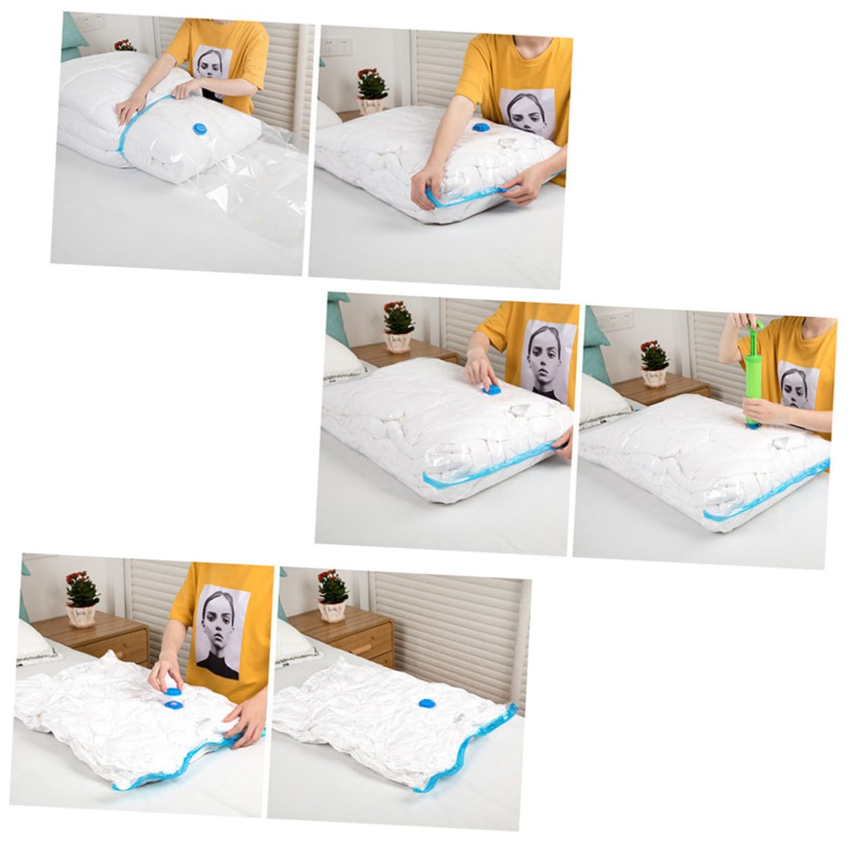 Bolsas de Almacenamiento al Vacío Impermeables 70x100cm 10 Unidades | Pe, Compresión para Ropa y Edredones, Gran Capacidad, Plegables Organizadoras