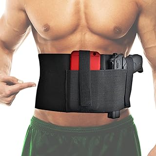 Tactical Belly Band Holster for Concealed Carry Pistol Hand Gun Holder, Hide Handgun Under Shirt Elastic Waist Belt Holsters for Men and Women (Belly Band Holster) - KT Deals