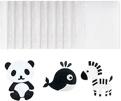 10 peças de tecido de feltro, folhas de feltro brancas para artesanato, decoração de projetos de costura de patchwork, tecido macio e estável para artesanato e hobby (1 mm, 5,91' × 7,221 cm)