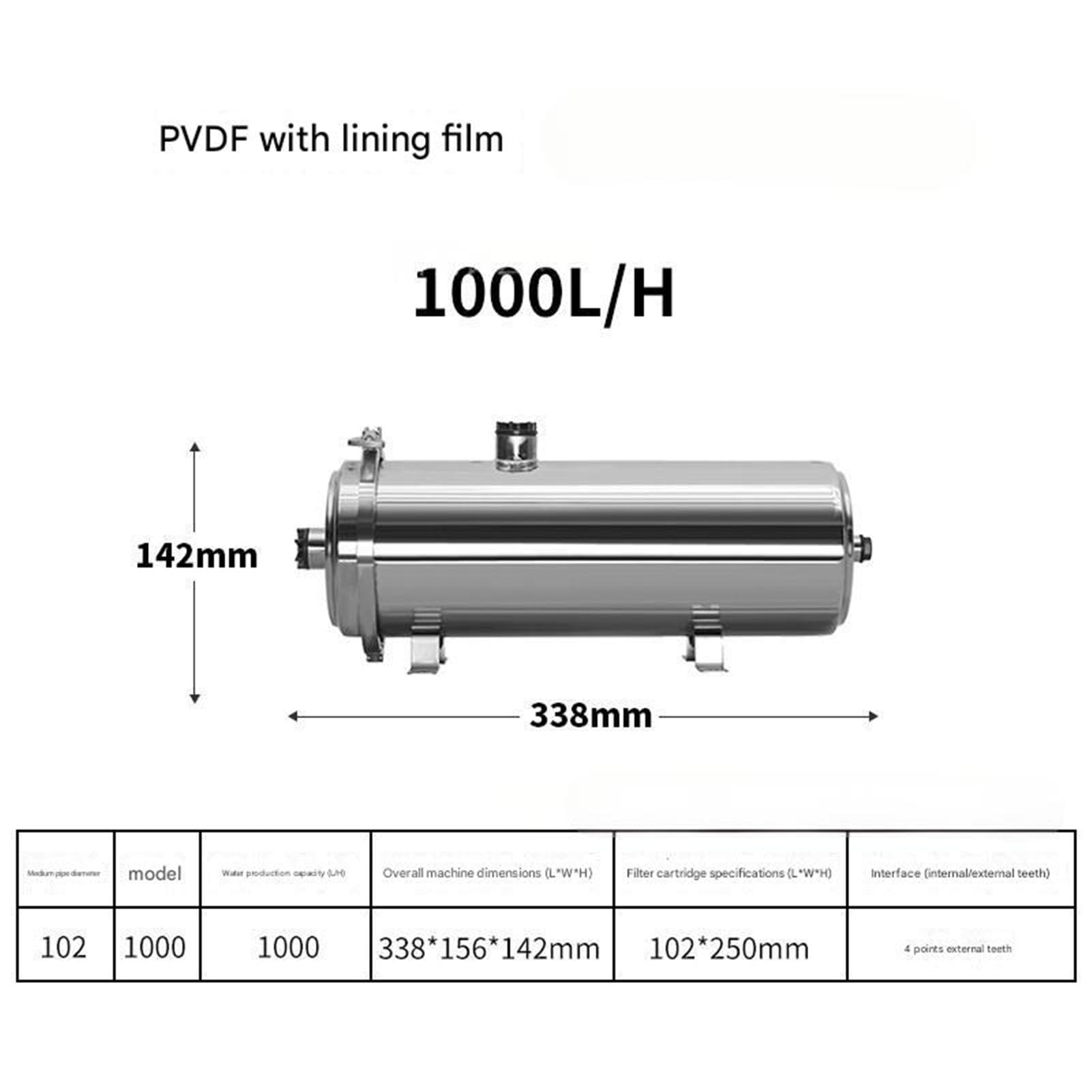 Purificador de agua ultrafiltración 1000l, filtro fregadero acero inoxidable, prefiltro, membrana PVDF en el sabor del agua. Fácil instalación