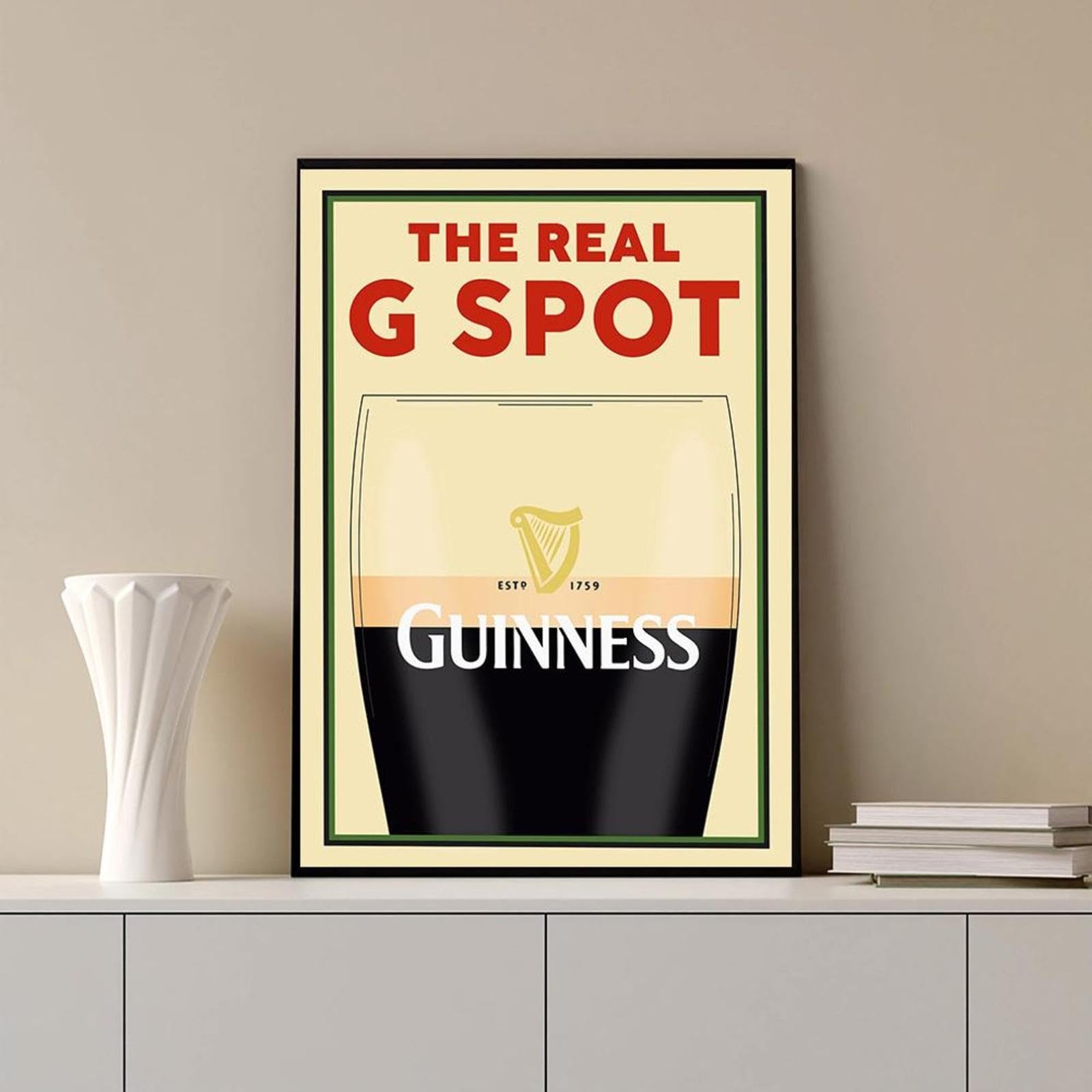 lianyibo Guinness Poster Canvas Print, Wall Art, Minimalist Poster Canvas Wall Art Abstract Aesthetics Living room Decor 20x30cm Frameless