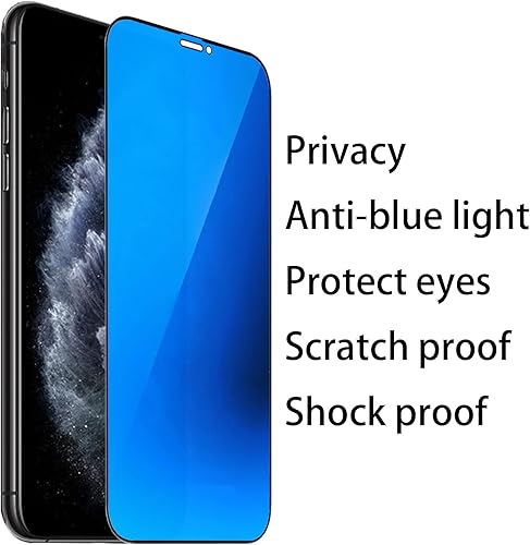 Miniatura 10 de BWEDXEZ Paquete de 2 vidrios templados de privacidad anti-azul para iPhone 15 Pro Max Mirror Protector de pantalla anti-espía película galvanizada