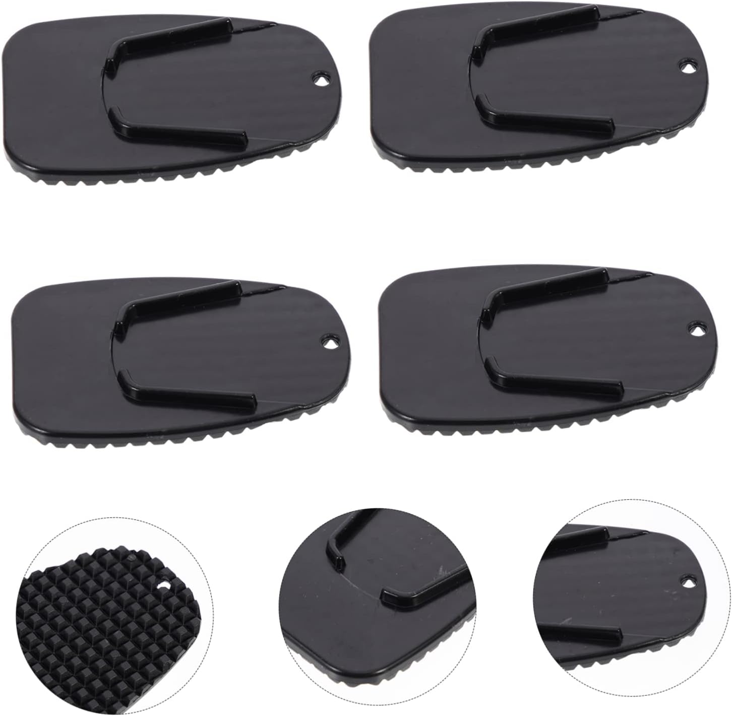 4pcs Motorcycle Kickstand Pads Sturdy Side Stand Cushions for Motorbikes Dirt Bikes and ATVs Black High-Temperature Resistant and Easy to Install