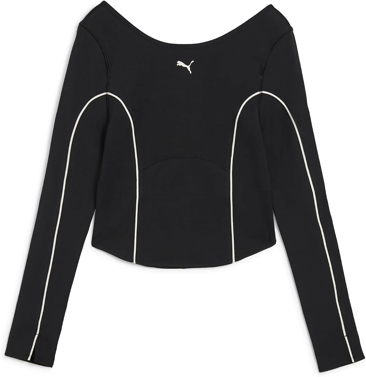 PUMA Womens Cloudspun Crew Neck Long Sleeve Casual Tops Casual - Black
