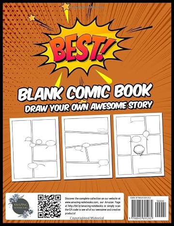 Blank Comic Book - Draw your own awesome story: Large variety of templates | Blank Comic for Kids