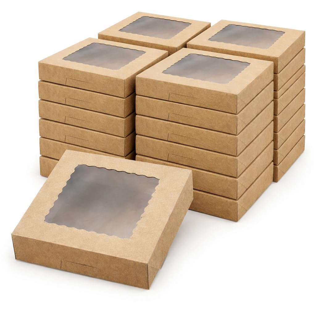 Brownie Boxes with Window - Kraft & Paper -7