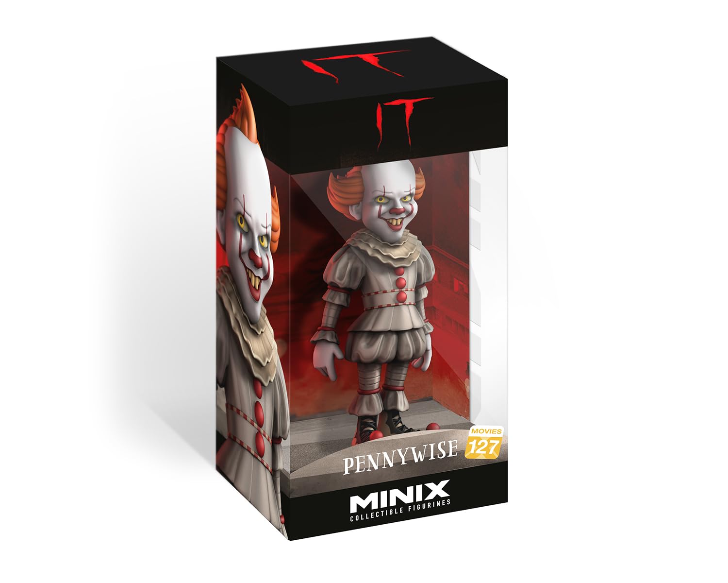 MINIX KOLLEKTYBLE FIGURINY, Figurka kolekcjonerska 12 cm, to Pennywise, kolekcjonerskie przedmioty wystawowe, pomysł na prezent, zabawki dla dzieci i dorosłych, fanów kina (MN16648)