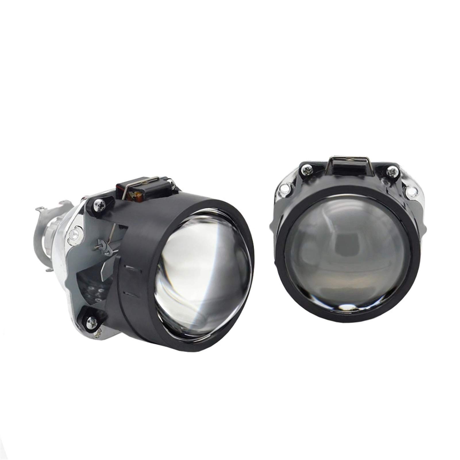 Angel Eyes Luce Auto,Halo Headlight 2,5 pollici Bi Xenon Proiettore Lente con DRL LED Angel Eyes Shrots Automobile Assembly Kit Uso adatto per il modello di automobile Kit Uso adatto per H1 H4 H7 Xeno