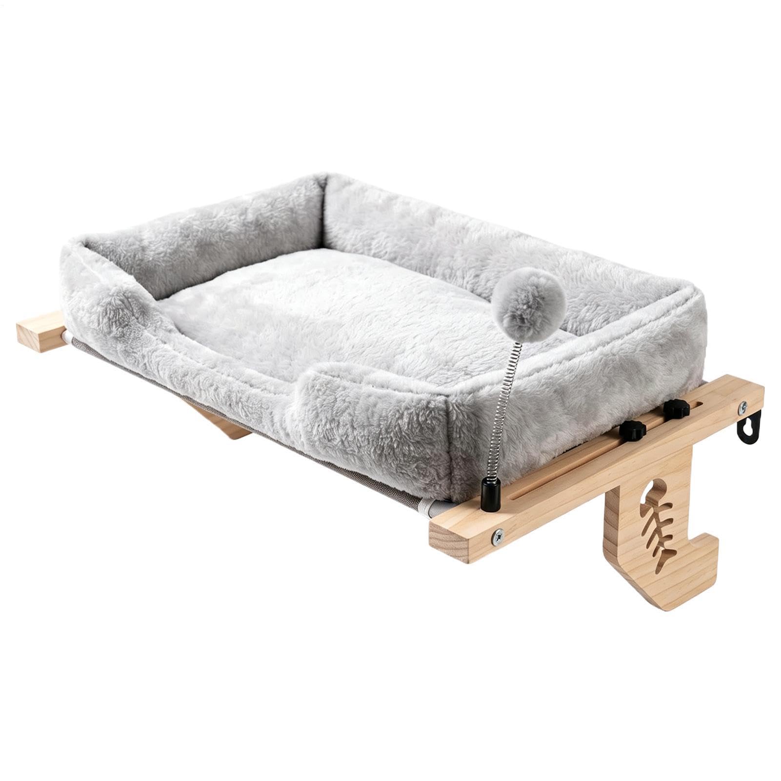 Cuccia Gatto Da Finestra Dotato di Cuscino Morbido e Supporto Pallina | Cuscino Imbottito da Finestra per Casa, Appartamento, Interno, Davanzale, Comodino, Soggiorno, Camera da , Balcone