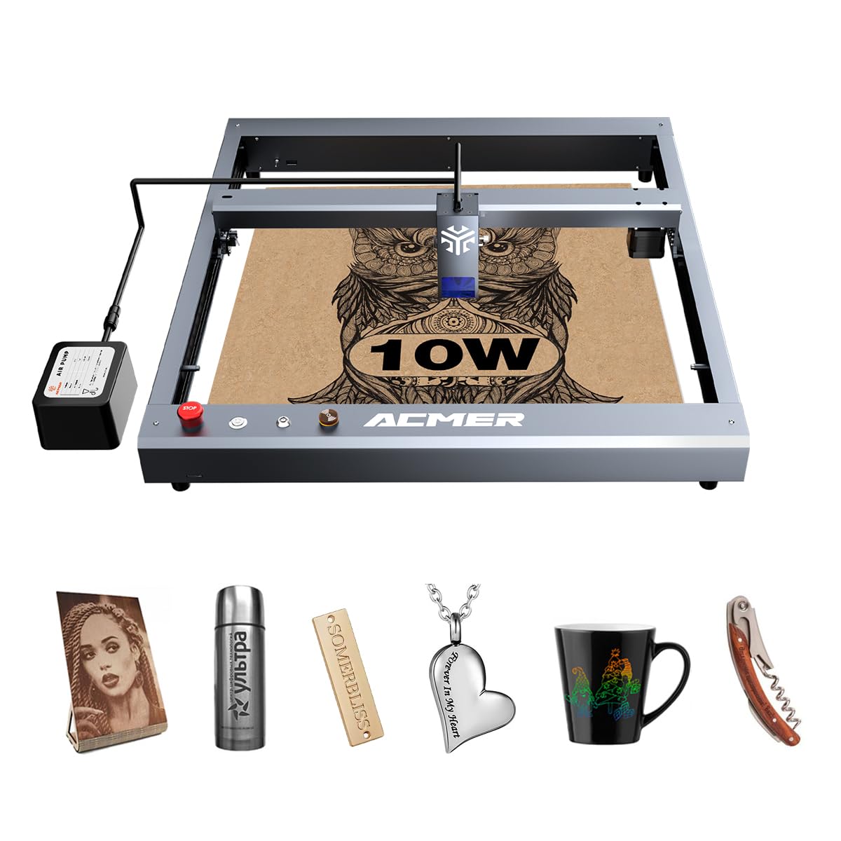 ACMERP2 Laser Engraver,10W(1000mW) Output Laser Cutting Machine,Laser Engraving Machine,CNC Laser Cutting Machine and Engraving Machine for Stainless Steel,Wood,Metal,Acrylic,Leather and More