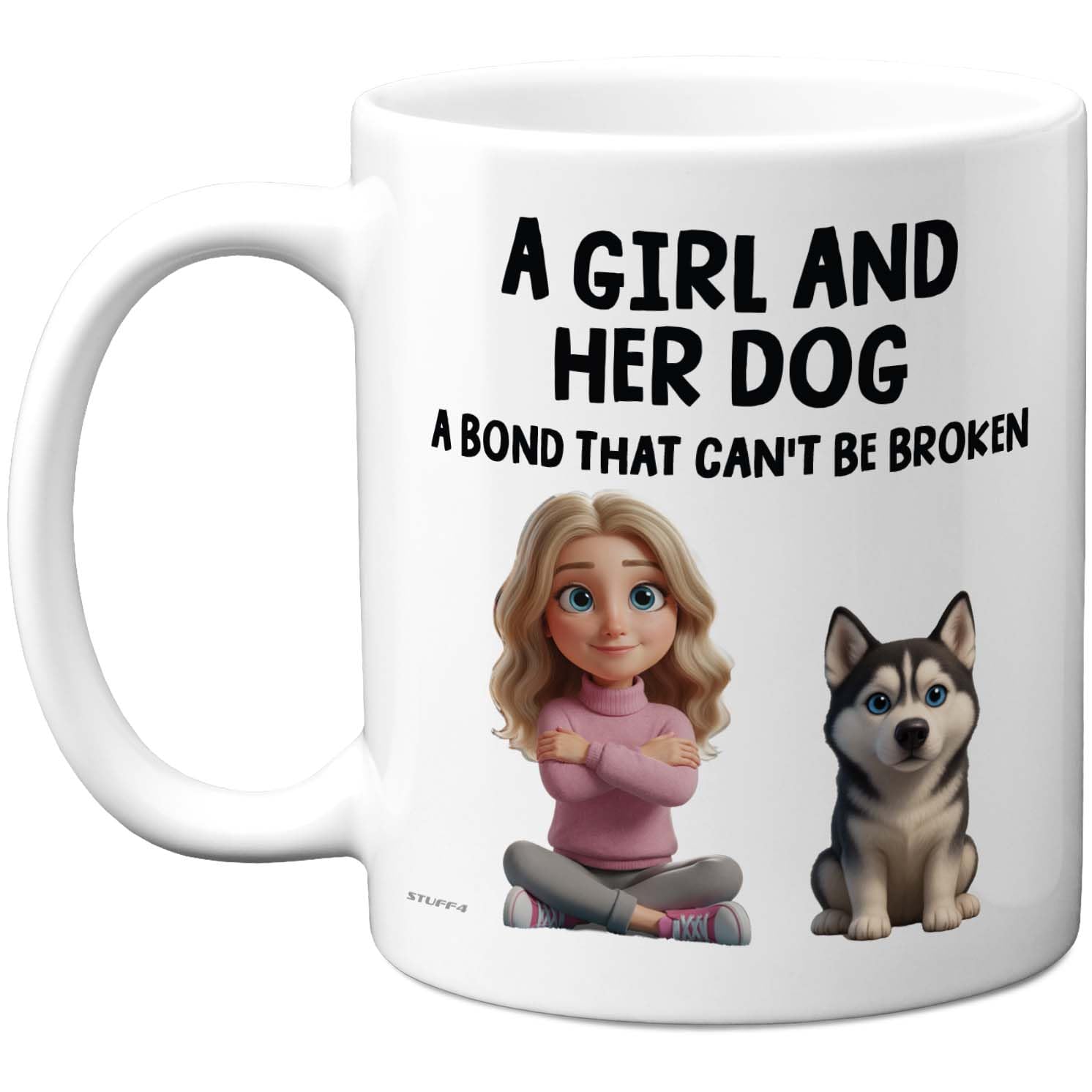 Stuff4 Dog Lover Gifts - Siberian Husky Mug - Novelty Gifts for Friend Family from Relative Friend, Dog Owner Birthday Presents, Fun Bday Presents, 11oz Ceramic Dishwasher Safe Premium Mugs