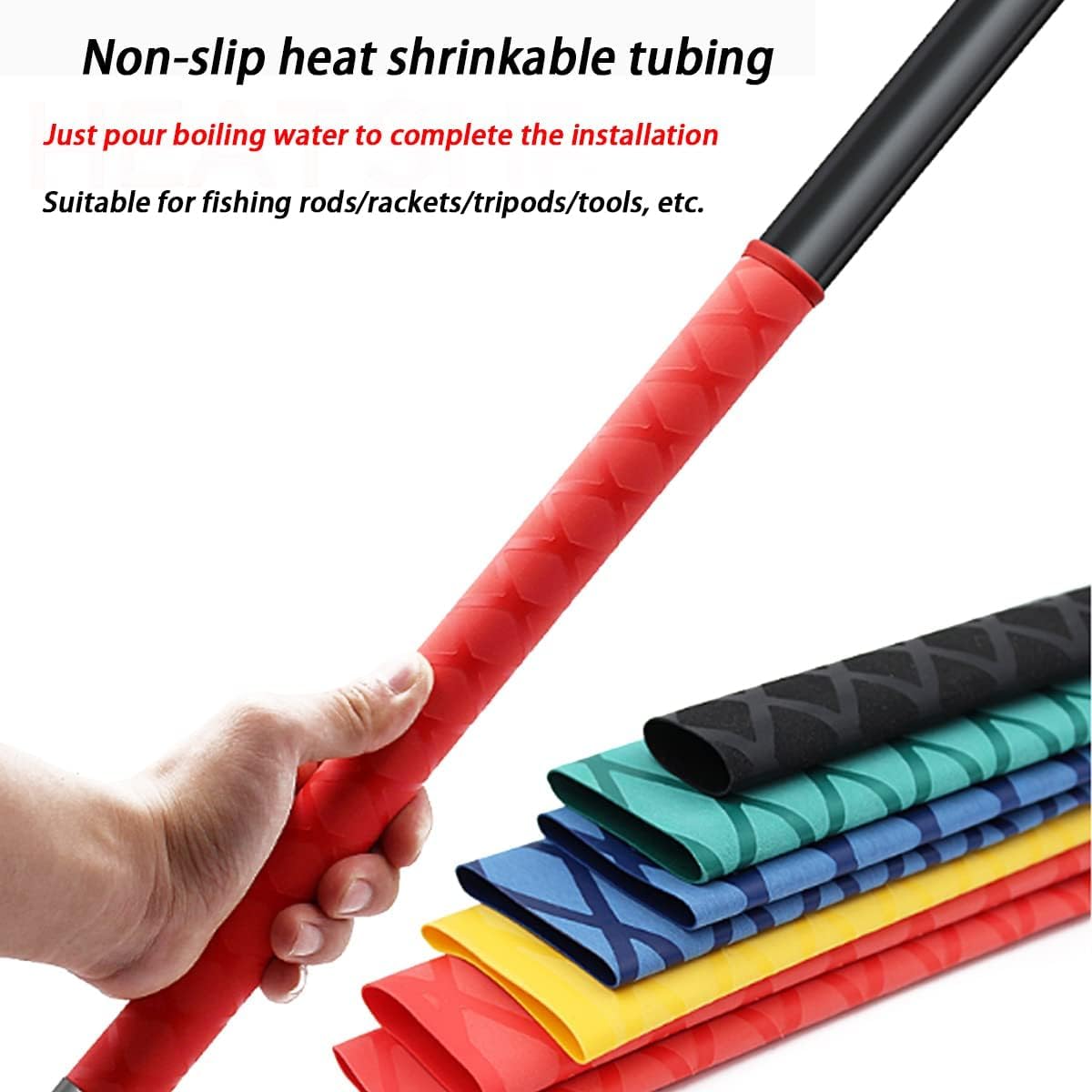 Gaine thermorétractable antidérapante de 22 mm – Housse antidérapante à motifs rouges pour isolation électrique, protection flexible contre l'électricité, design durable résistant à la transpiration.