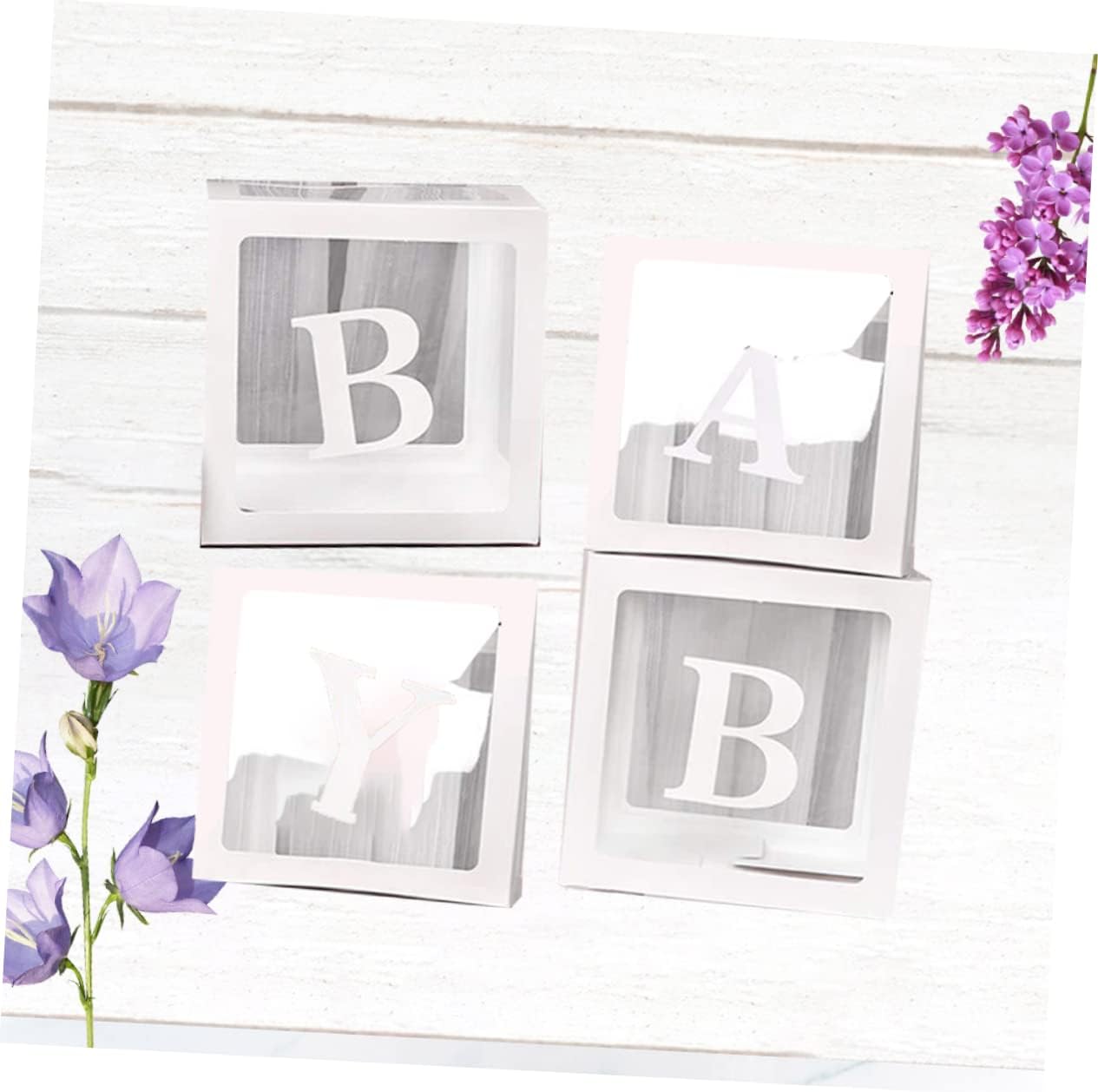 HEMOTON 4Pcs Transparent Balloon Boxes for Party Decorations Creative Wedding Valentines Day Accessories Cube Centerpieces Balloons Not Included for Showers