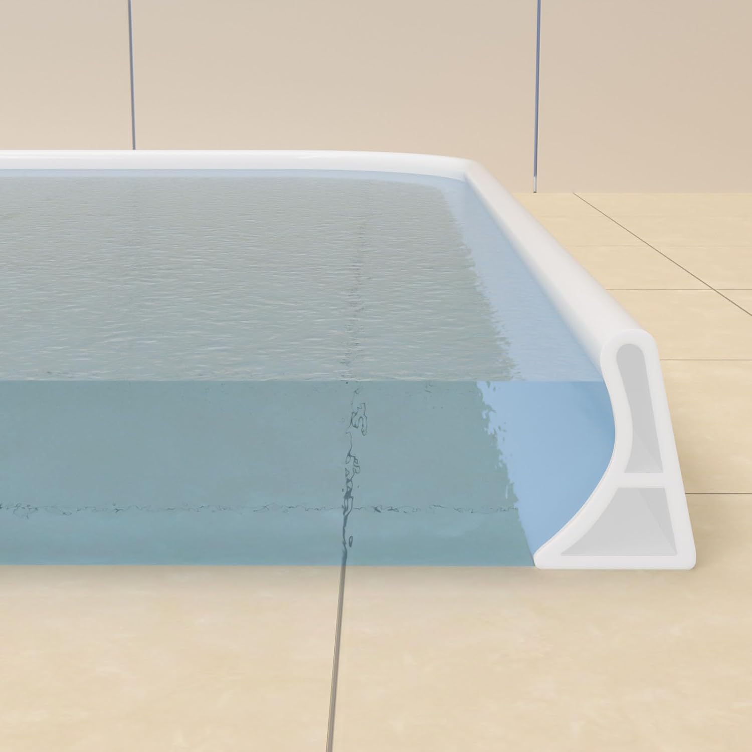 Duzzy 118 Inch Collapsible Shower Threshold Water Dam, Shower Dam Strip Water Stopper, Ideal for Wheelchair Accessible, Suitable for ADA Handicap Showers Bathroom