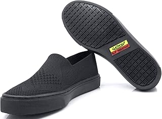 Laforst Womens Synthetic Top Nonslip Waitress Server Lace Up Black Sneaker 6