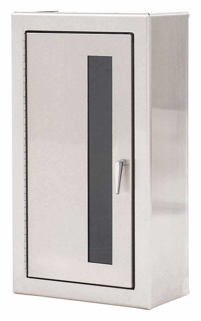 Fire ExtinguisherCabinet, 20-1/2inH, SS