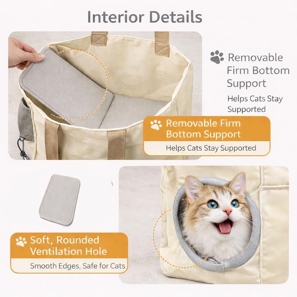 Cozy Cat Carrier Pouch for Adult Cats 6–14 lbs, Soft & Secure Cat Holding Bag for Short Outings, Vet Visits, Grooming, Nail Trimming & Ear Cleaning – Klein Blue