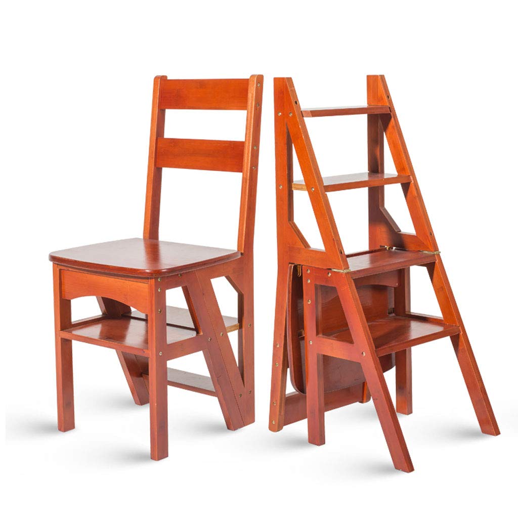 Tabouret pliant à 4 marches en bois massif : l'escabeau multifonctionnel