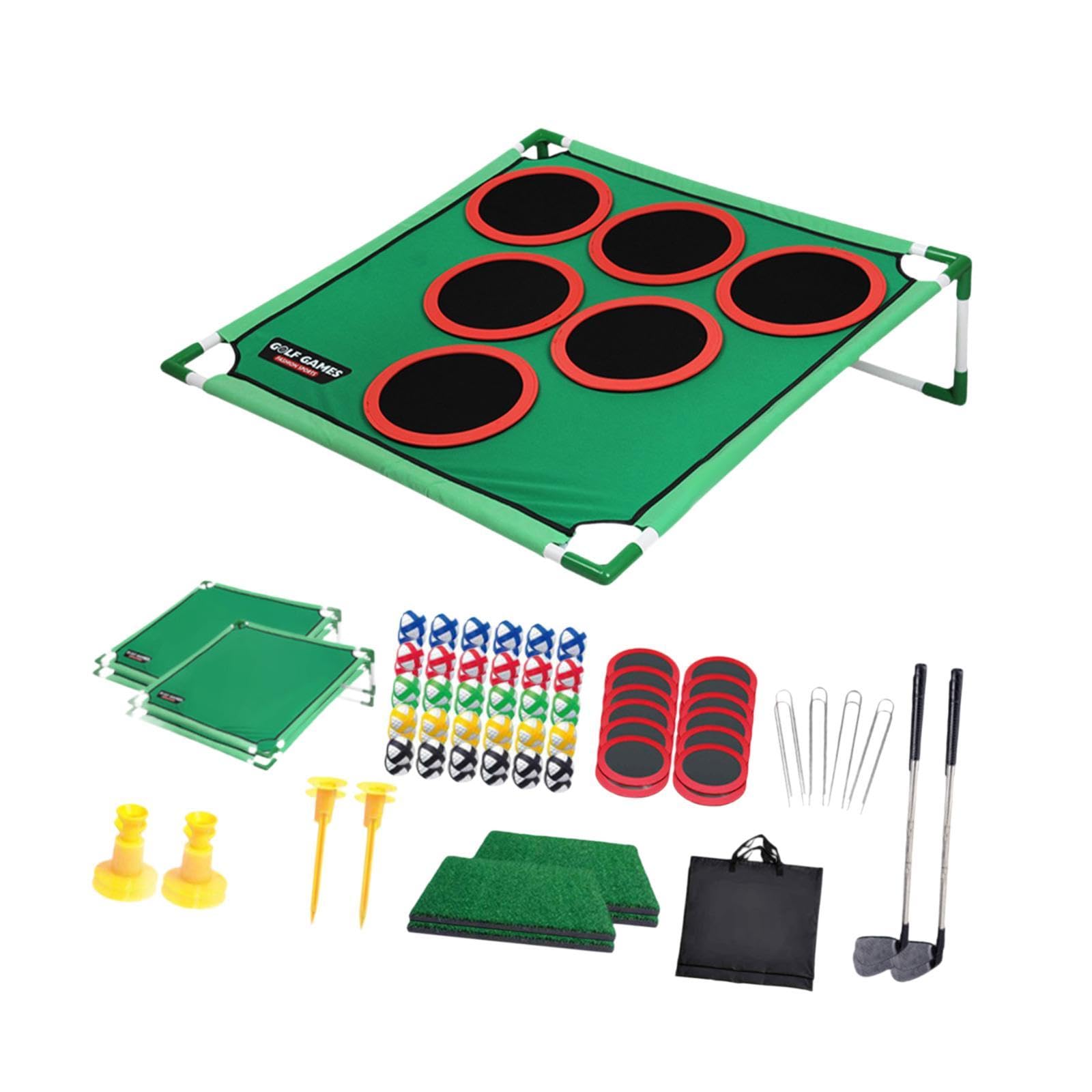 Juego de Putt: Herramienta de Entrenamiento Y Práctica Que Incluye Pelotas de Golf Y Bolsa Portátil para Fiestas Familiares, Oficina Y Jardín, Doble Rejilla