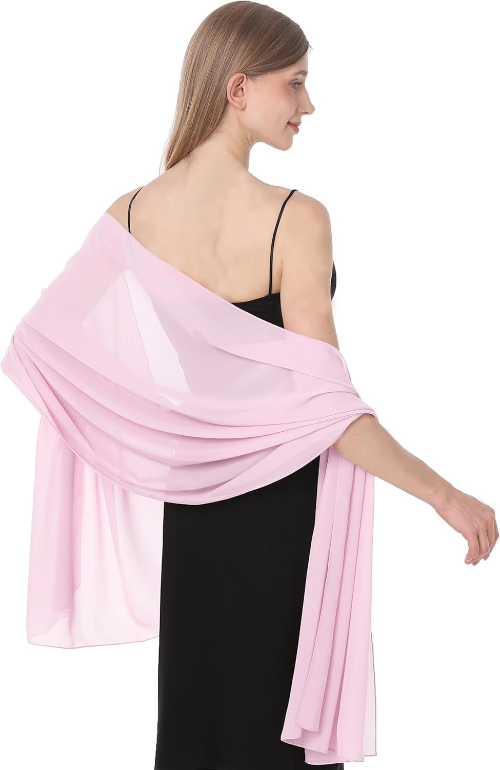 Baoqiya Women's Shawls and Wraps for Evening Dress Chiffon Shawl Soft Elegant Silky Pashmina Wedding Bridal Scarf