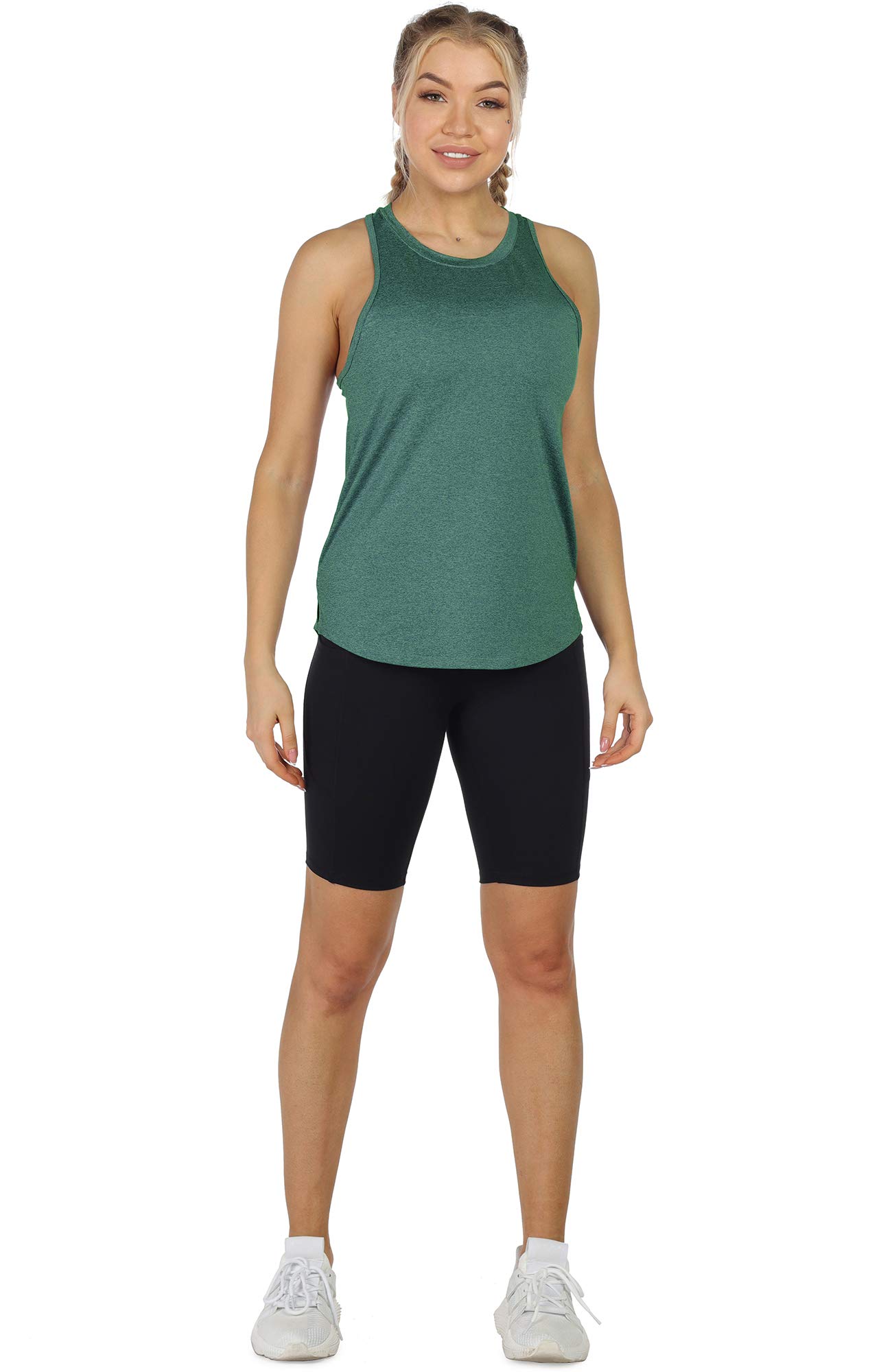 icyzone Camisetas de Espalda Cruzada Sin Mangas para Mujer Yoga Correr Ejercicio Gimnasio 3