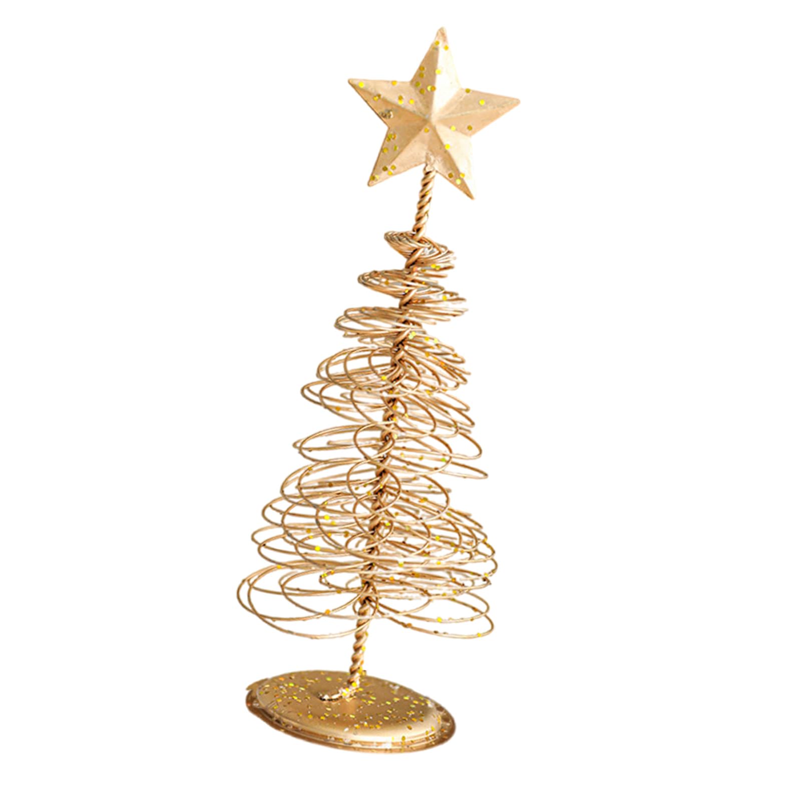Christmas Tree Decorations with Base Star Iron Christmas Tree Ornaments for Tabletop Party Holiday Decoration Five-pointed Star Trees Decoration