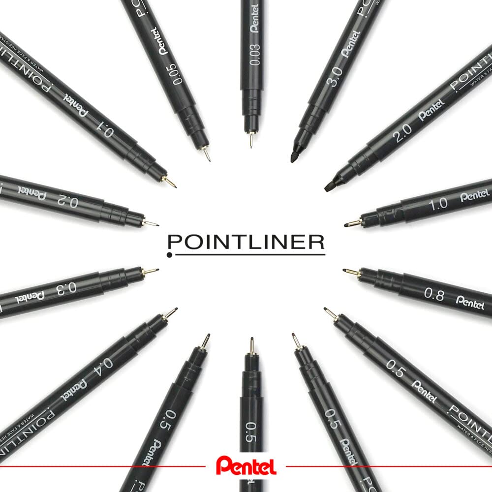 Pentel Pointliner Calligraphy 3.0mm Black - Pack of 12, 1 count (Pack of 12) - Image 2