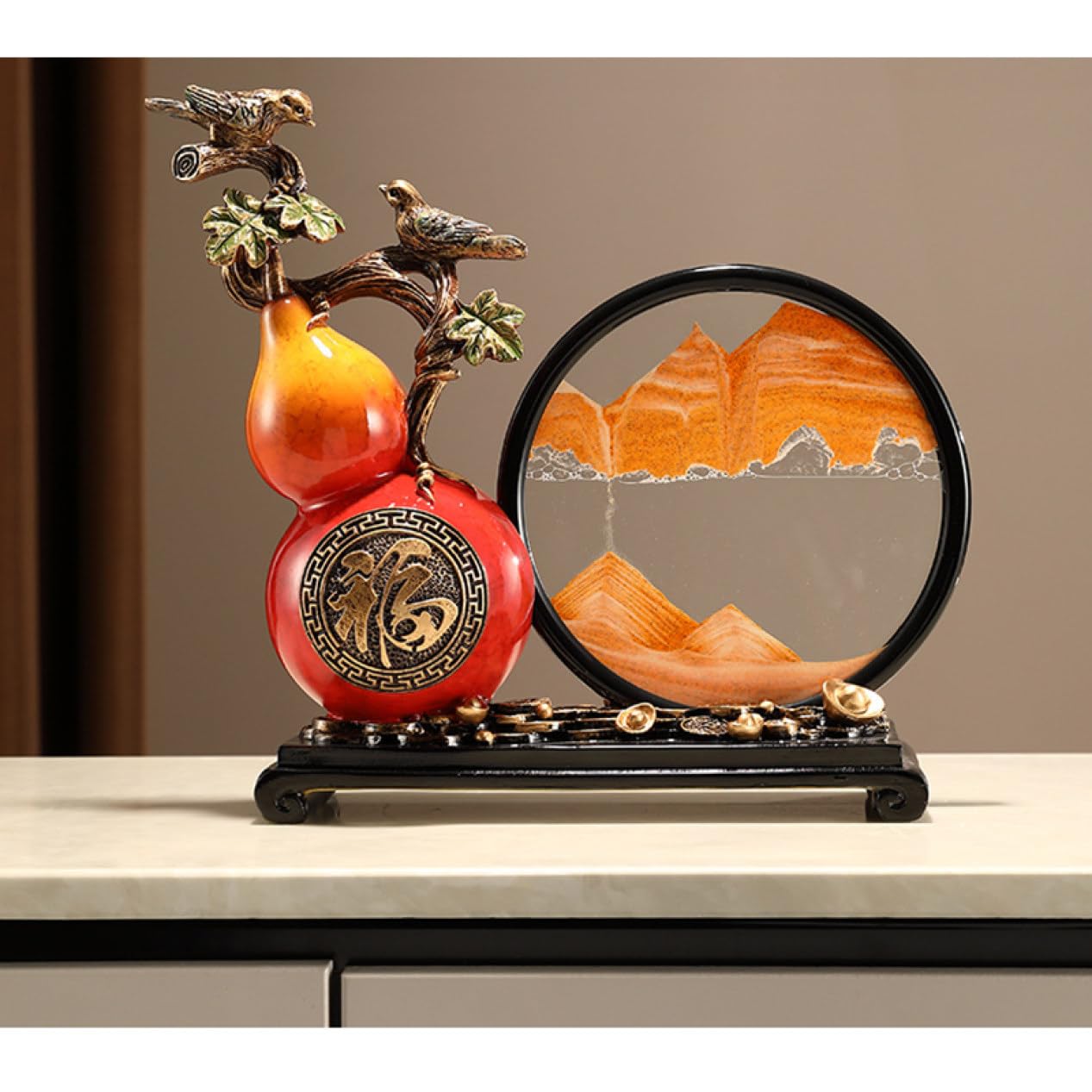 Amazon.co.jp: 風水置物 瓢箪 ひょうたん オブジェ F 樹脂 風水 鎮宅