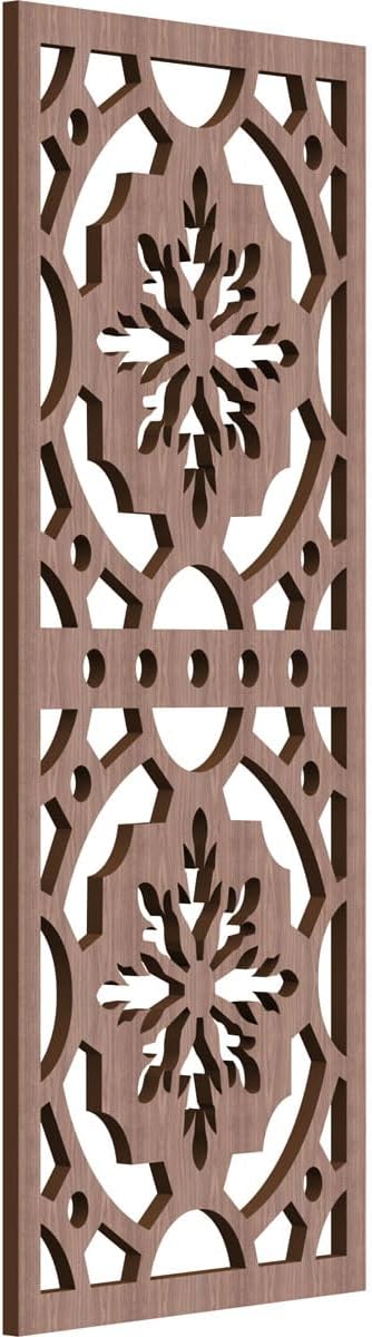 11 3/8"W x 29 3/8"H x 3/8"T Hermitage Decorative Fretwork Wood Wall Panels, Walnut