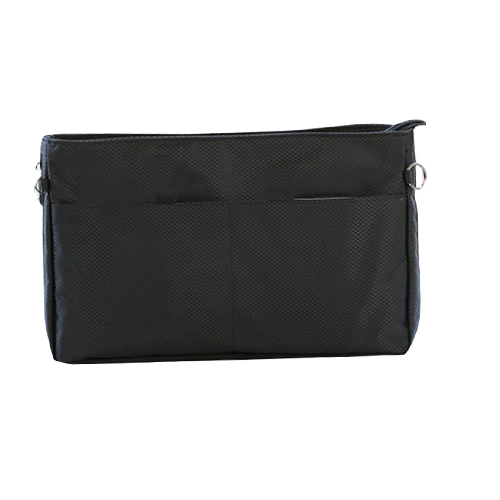 Homoyoyo Borsa Cosmetica in Nylon Nero, Organizer Interno per Trucchi Grande Capacità, per Borse e Tote per Conservare Cosmetici e Carte