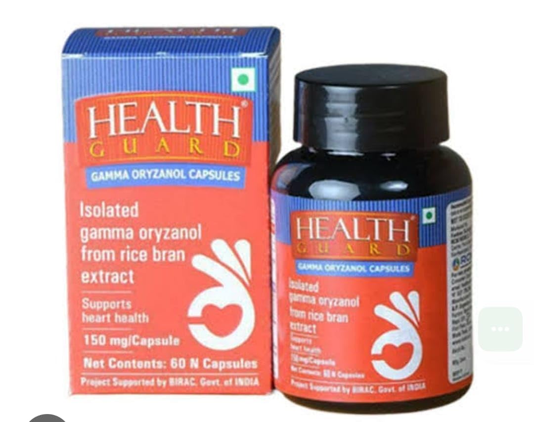 Health Guard Gamma Oryzanol Capsule(2x60 Count) By RCM Pack of 2