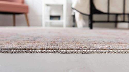 Miniatura 4 de Unique Loom Noble Collection - Alfombra de área tradicional, envejecida, vintage, geométrica, borde, medallón, rectangular, de 4 pies 1 pulgada x 5