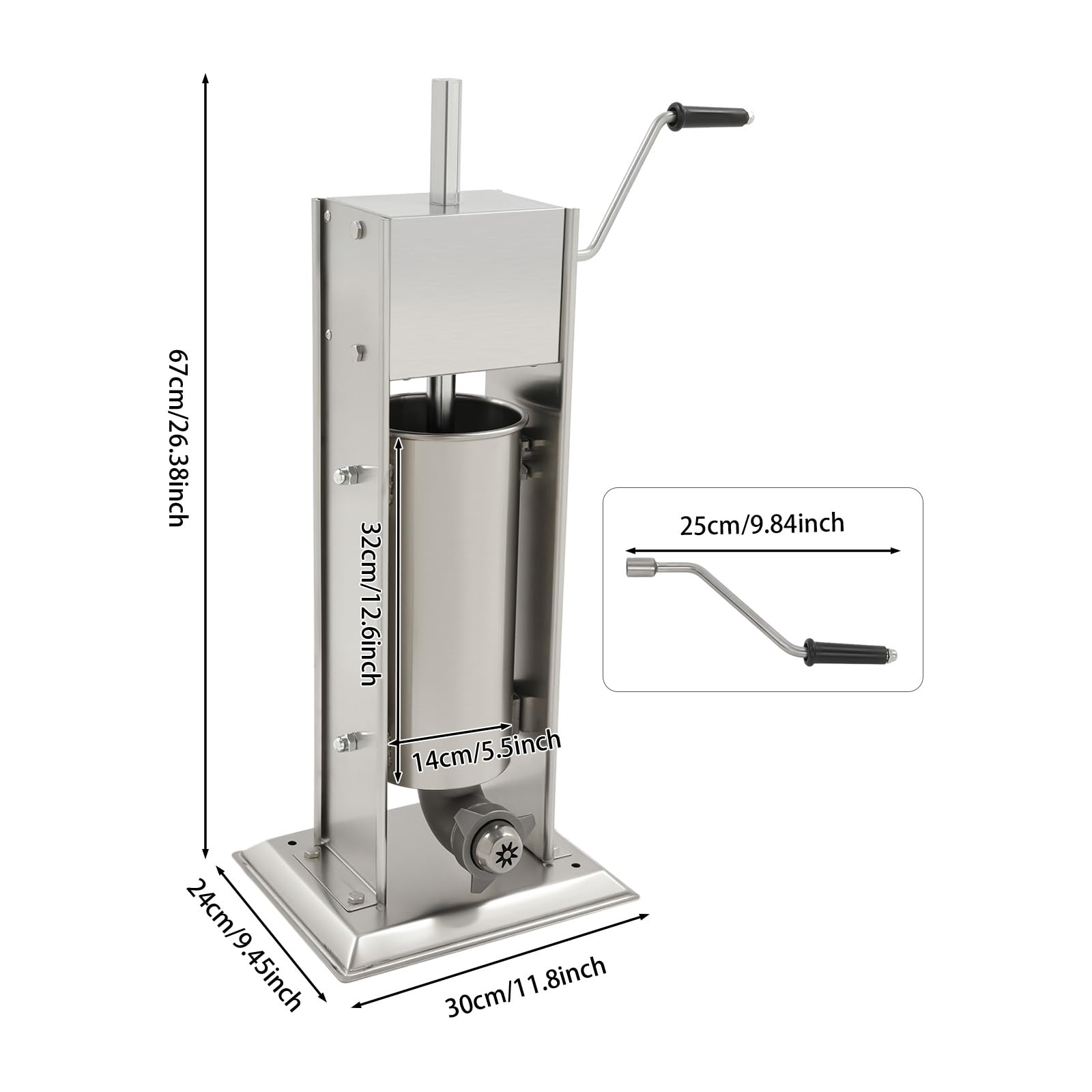 Apparecchio per Churros Metallico, Macchina per Churros Manuale 5L in Acciaio Inox Professionale con 6 Ugelli, Pressa Pasta Manuale per Ristorante Panetteria, Caffè, Secchio 5 Litri Inox Alimentare