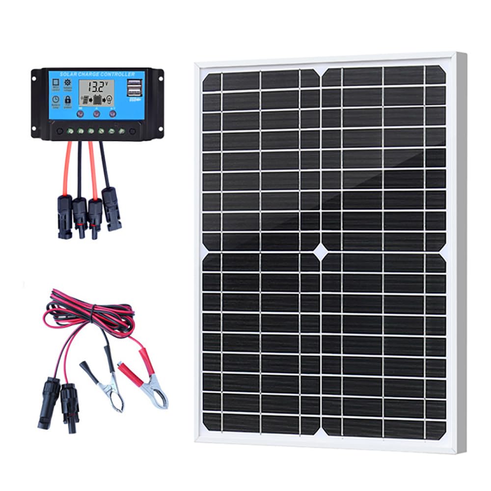 XINPUGUANG 20W 12v Solar Panel Battery Charger Kit for Car, Boat, Battery